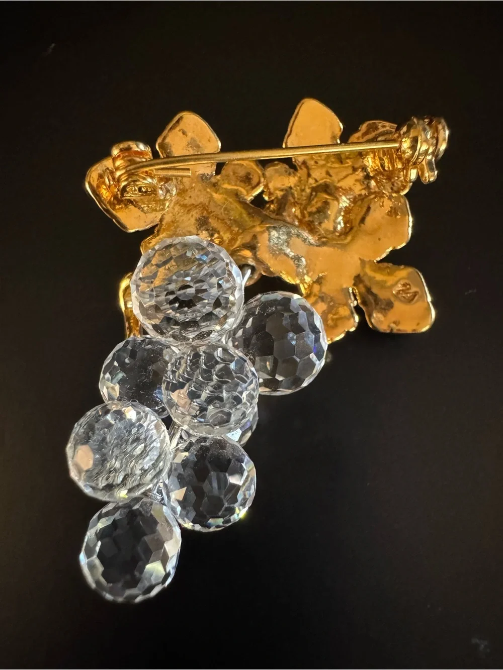 Vintage Swarovski Crystal Grape Cluster Brooch